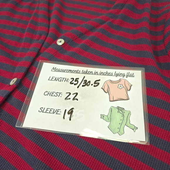 LOGO Lori Goldstein‎ Striped Waffle Knit Cardigan with Lace Trim - Picture 9 of 9